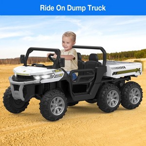24V 2-Seater Ride On Dump Truck for Kids - 4WD 6-Wheel Electric Car with Parent Remote Control, Bluetooth Music & Dump Bed - 1 of 4