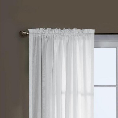 White Polyester Light-Filtering Rod Pocket Kids Curtain Panel