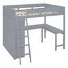 PAGED Full Size Loft Bed, Wooden Bed Frame with Wardrobes, Drawers, Lockers, Storage Stairs and Guardrail, Modern Bunk Bed for Kids, Adults - 3 of 4