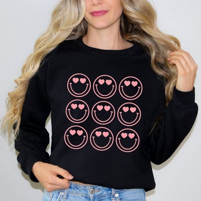 Simply Sage Market Women's Graphic Sweatshirt Love Smiley Grid