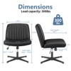 Wooakway Armless Upholstered Home Office Desk Chair with Adjustable Height 360¡ãSwivel No Wheels - 2 of 4