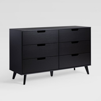 NicBex 32.67"H Simple Cut Out Handles Dresser for Bedroom with 6 Drawers