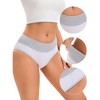INSPIRE CHIC Women's Stretch Breathable Contrast Color Briefs 5 Pcs - 3 of 4