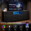 63” Long Dresser TV Stand for 65 to 75 inch TV Black Dresser with 10 Fabric Drawers Chest Closet Center with Power Outlet LED Light - 4 of 4