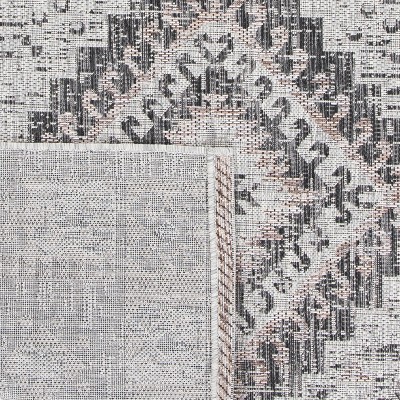 Courtyard Gray Square Easy-Care Synthetic Indoor/Outdoor Area Rug