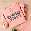Simply Sage Market Embroidered Wifey Arched Varsity Lightweight Garment Dyed Sweatshirt - 3 of 4