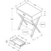 Monarch Specialties Accent Table Side End Nightstand Lamp Storage Drawer Living Room Bedroom Metal Laminate Grey Chrome Contemporary Modern - 4 of 4