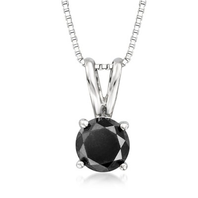 Ross-Simons 1.00 Carat Black Diamond Solitaire Necklace in Sterling Silver