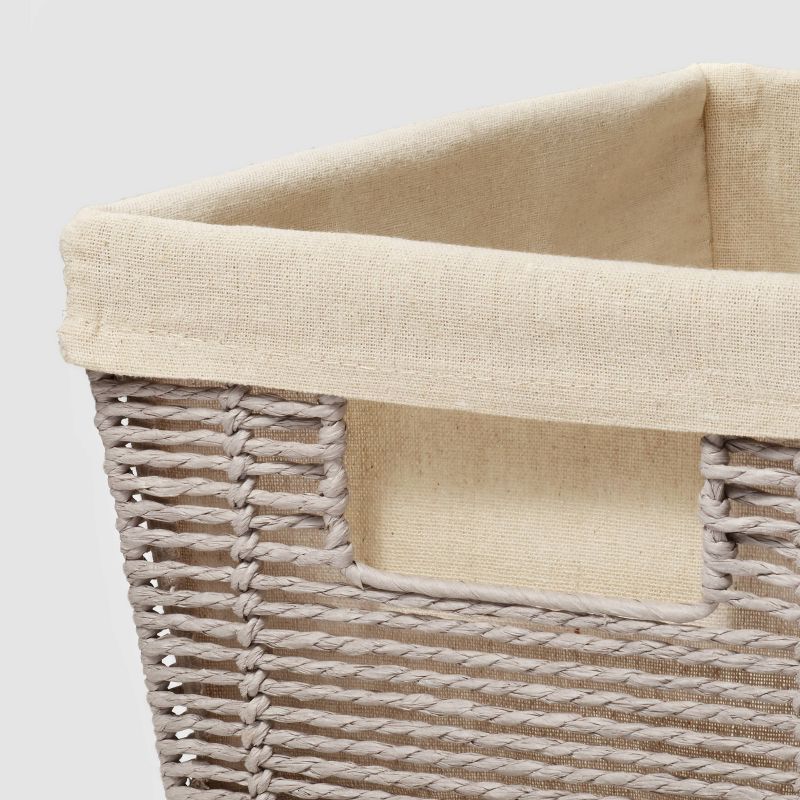 16&#34; x 9&#34; x 6&#34; Woven Twisted Paper Rope Media Basket Gray - Brightroom&#8482;, 3 of 5
