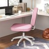 Vinsetto Faux Leather Office Chair with Adjustable Height, Wheels, Armless Comfy Computer Chair, Pink - 3 of 4