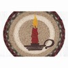 Earth Rugs Christmas Candle Round Trivet – 10" Holiday Candle Print on Braided Natural Jute Table Mat - 2 of 3