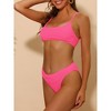 INSPIRE CHIC Women's Ribbed Adjustable Spaghetti Straps Sports Bikini Sets 2 Sets - 2 of 4