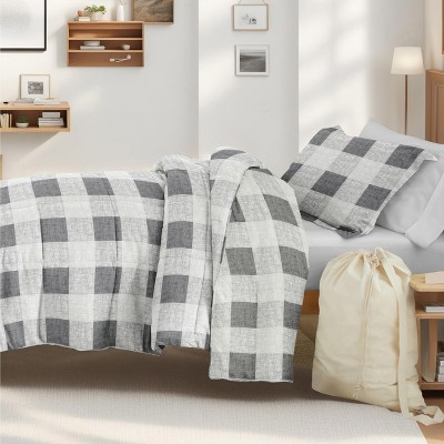 8PC Campus Ready Dorm TwinXL Bedding Bundle, Patterned Comforter Set, Solid Sheet Set, Pillows and Laundry Bag - Becky Cameron