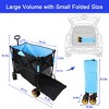 Gulches Extra Long Folding Wagon Cart - Black & Blue, 52.7"L x 19.7"W x 50.9"H, 450lbs Capacity - 4 of 4