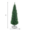 Tangkula 5/6/7/8/9FT Pencil Christmas Tree PVC Artificial Slim Tree w/ Metal Stand Home Holiday Decor Green - 3 of 4