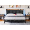 coucheta Bed Frame with LED Light and Charging Station, Upholstered Platform Bed with Storage Headboard, Metal Slat, Noise Free - 2 of 4
