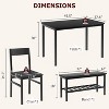 Dining Table Set for 4,Kitchen Table with 2 Chairs and a Bench, with Storage Rack & Metal Frame,Dinette Set for Apartment,Kitchen,Small Space - 2 of 4