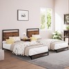 6 Inch Twin Metal Platform Bed Frame with Wooden Headboard and Footboard, Mattress Foundation - 4 of 4