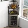 Corner Bar & Wine Cabinet - Adjustable Shelves with Glass Holder & Mesh Doors - 4 of 4