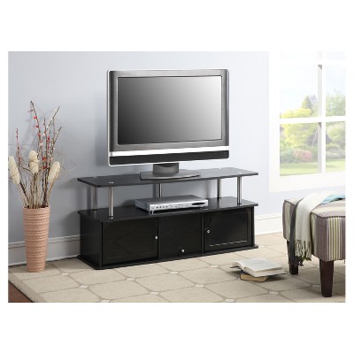 Adjustable Storage Tv Stand For Tvs Up To 50 Black Wood Grain Finish -  Room Essentials™ : Target