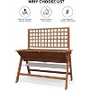 52"x30"x54" Raised Garden Bed , Wooden Elevated Garden Beds Outdoor for Growing Vegetables and Herbs,with Trellis for Vine Climbing Plants,Oak Color - 3 of 4