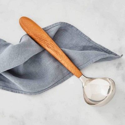 Curvo Stainless Steel and Acacia Wood Soup Ladle