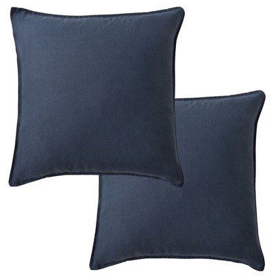 100% Linen  - Square Decorative Pillow Cover Set - 2pk - Levtex Home