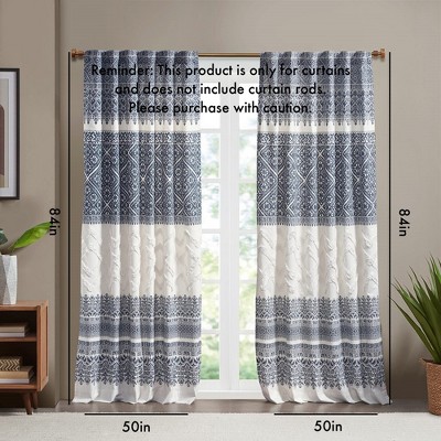MAYEERTY Cotton Printed Curtain Panel with Chenille detail and Lining(Only 1 Pc Panel)