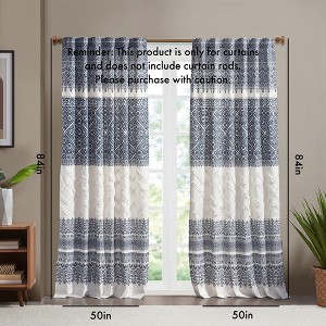 MAYEERTY Cotton Printed Curtain Panel with Chenille detail and Lining(Only 1 Pc Panel) - 1 of 4