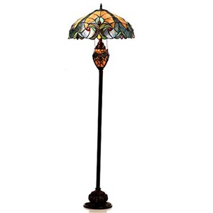 HomeStock Liaison Tiffany-Style 3 Light Victorian Double Lit Floor Lamp 18" Shade - 1 of 2