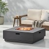 Wellington Outdoor Square Fire Pit 50000 BTU with Lava Rocks - Christopher Knight Home - 3 of 4