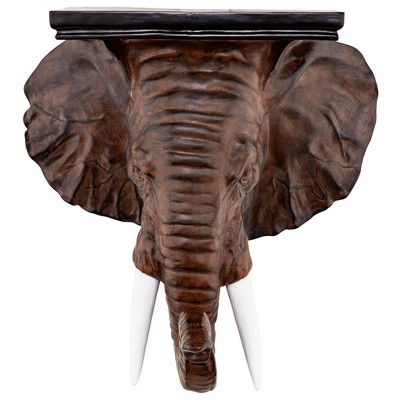 Realistic Resin Elephant Wall Bracket Shelf