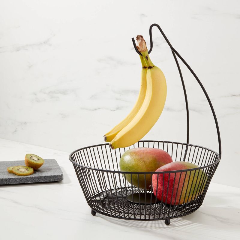 Iron Wire Fruit Basket with Banana Hanger Black - Threshold&#8482;, 3 of 7