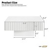 31.6" Square Fluted Coffee Table,Modern Minimalist Center Table,Chunky Centerpiece for Living Room-Baofuwish - 4 of 4