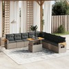 vidaXL 11 Piece Patio Sofa Set with Cushions Gray Poly Rattan - 2 of 4