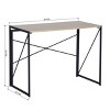 FurnitureR Folding Home Office Desk, Foldable Computer Study Writing Table Space Saving Workstation Folding Simple Desk, Metal Frame, 39.4 Inch, Oak - 2 of 4
