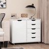 Costway 5-drawer Chest Rolling Storage Dresser Lateral File Cabinet ...