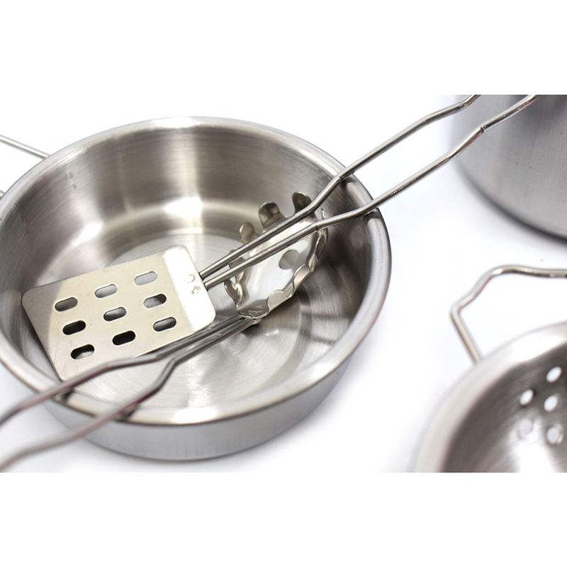 Insten Metal Pots & Pans Kitchen Cookware Playset, Pretend Food Cooking Toys for Children & Kids, 2 of 6