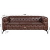 GDFStudio Sari 84.06'' Traditional 3-Seater Faux Leather Tufted Sofa with Cushions - 3 of 4