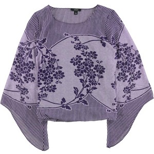 Alfani Womens Angel-Sleeve Floral Pullover Blouse - 1 of 1