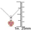EVERLY JEWELRY | Two-Tone Sterling Silver Created Pink Sapphire Trillium Heart Child's Pendant with Chain - 18 inch - 4 of 4