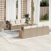 vidaXL Patio Sofa Set with Cushions Outdoor Furniture 8 Piece Poly Rattan - Beige and Cream - 2 of 4