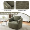 Kumasinova Modern 360° Swivel Chair, Upholstered Swivel Barrel Sofa Chair with a Throw Pillow for Living Room, Boucle Accent Chair, Rounded Armrests - 4 of 4