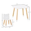 INFURNIC Kids Table Sets Wooden Table and Chair Set with Cute Bear Shape for Arts and Meals, White, 22"*22"*19.8" - 4 of 4