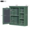 Bathroom Medicine Cabinet W/Mirror Door, Wall Mounted Bathroom Storage Cabinet, Bathroom Cabinet with 3 Open Shelves, Storage Medicine Cabinet, Green - 4 of 4