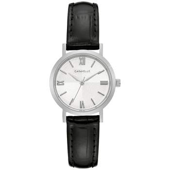 Caravelle designed by Bulova Ladies' Classic Petite 3-Hand Date Quartz Leather Strap Watch