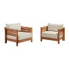 Alaterre Furniture 2pc Barton Outdoor Weather Resistant Arm Chairs with Cushions - 2 of 4