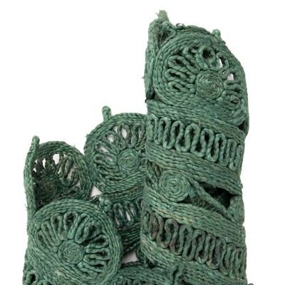 Hunter Green Handmade Braided Jute Round Area Rug