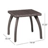 Wicker Outdoor End Table, 17.7" Square Patio Accent Table with Iron Frame, Rattan Patio End Table, Outdoor Side Table -Christopher Knight Home - 3 of 4