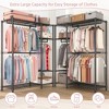 QingMoon Heavy-Duty Rolling Garment Rack, Portable Closet Rack, 3 Tiers Adjustable Wire Shelving Clothes Rack with 2 Clothes Rails and Side Hooks - 3 of 4